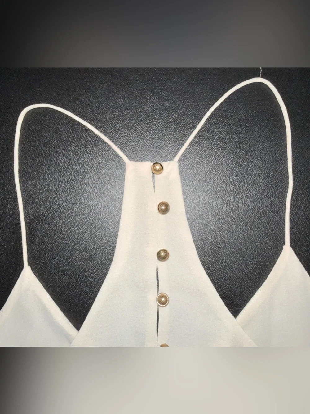 Norah Ivory Double-Layer Chiffon Racerback Cami Tank Top - Picture 6 of 7